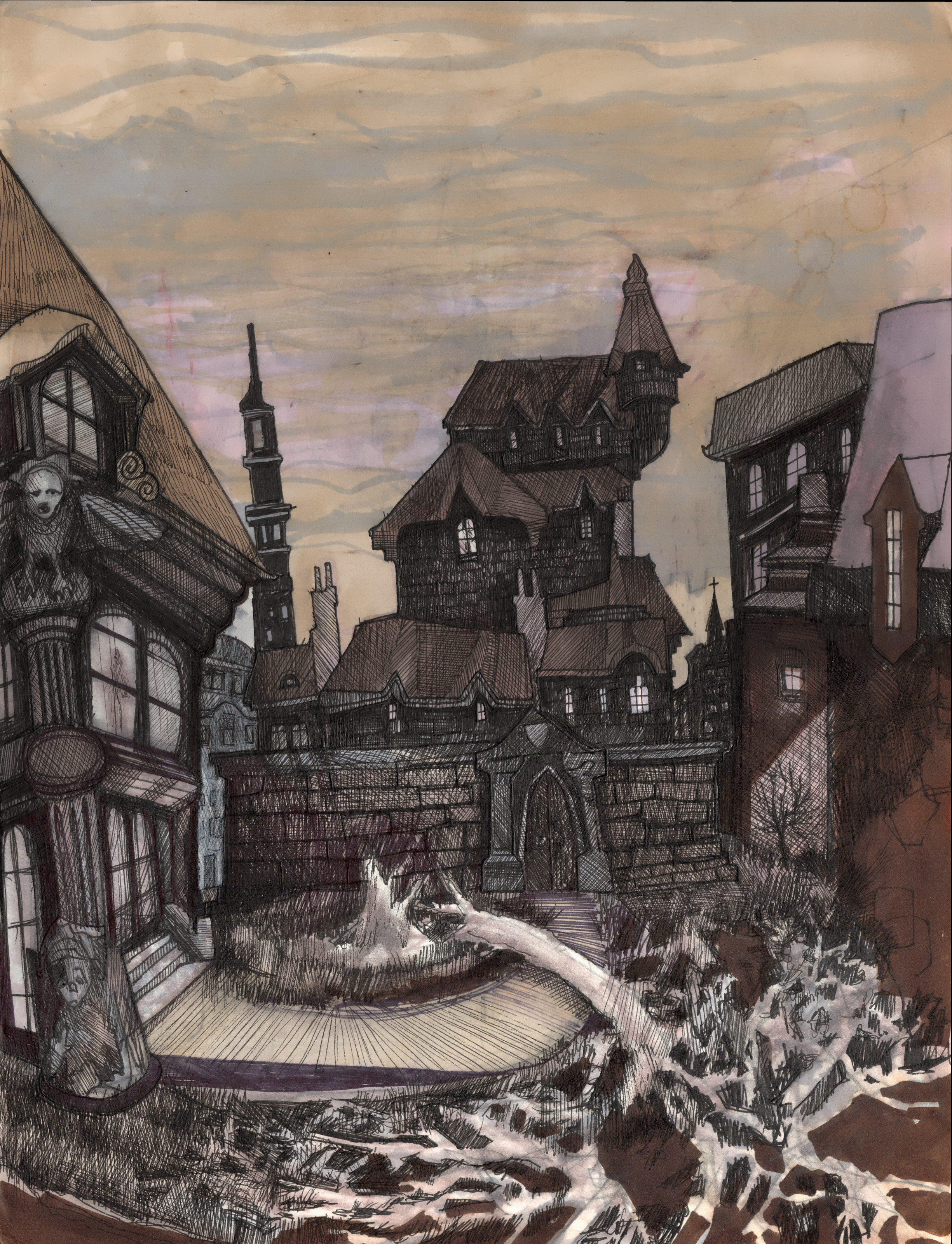 Frankenstein: The Blasted Tree — open edition with a one-inch white margin on every side